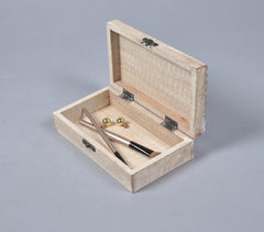 Hand Carved Wooden Distress Painted Jewelry Box