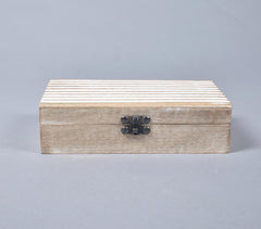 Hand Carved Wooden Distress Painted Jewelry Box
