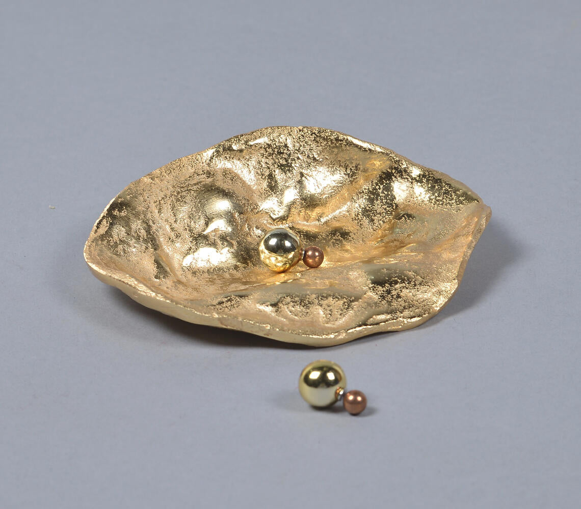 Lacquered Aluminium Golden Trinket Dish