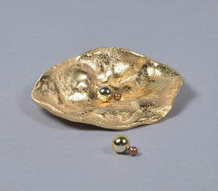 Lacquered Aluminium Golden Trinket Dish