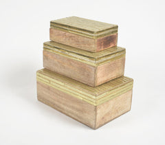Golden Beaded Jewelry Storage boxes (Set of 3)
