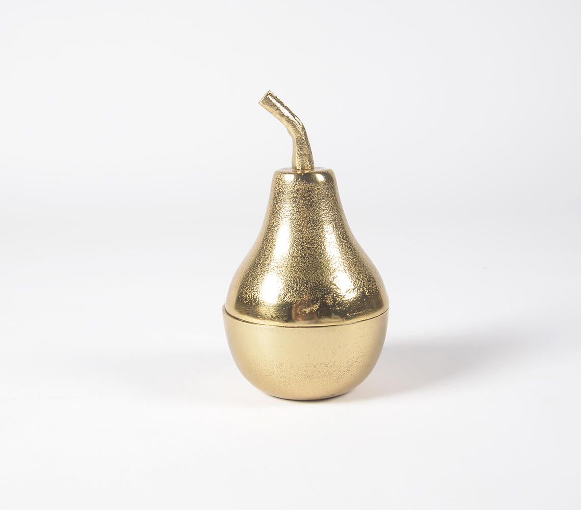 Gold-Toned Aluminium Pear Jewelry Box