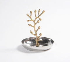 Handcrafted Aluminium Jewelry stand with trinket tray