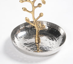 Handcrafted Aluminium Jewelry stand with trinket tray