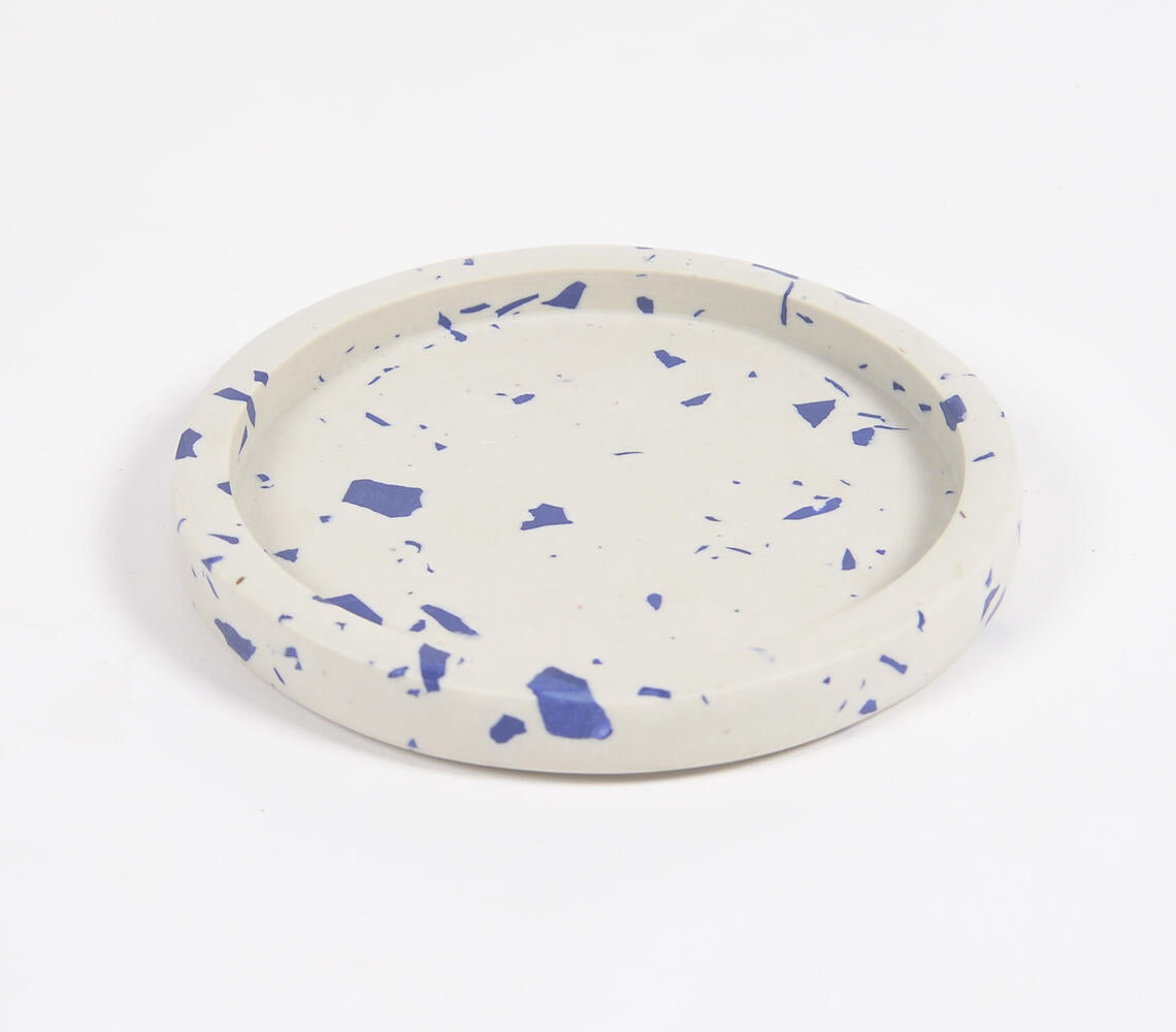 Turned Ink White Stone Trinket Tray