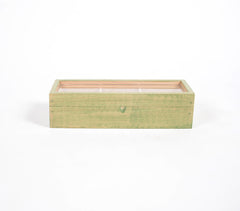 Hand Cut Steam Beech Wood Green Utility Box - 3 Compartments