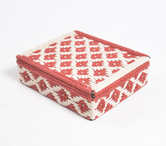 Handwoven Recycled Cotton Beige & Red Box
