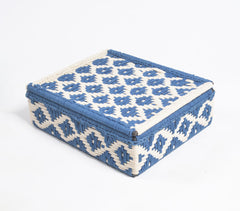 Handwoven Recycled Cotton Beige & Blue Box