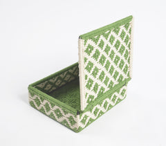 Handwoven Recycled Cotton Beige & Green Box