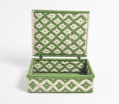 Handwoven Recycled Cotton Beige & Green Box