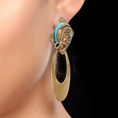 Tribal Dhokra Art Brass Earrings with Bohemian Motif