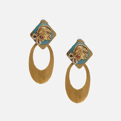 Tribal Dhokra Art Brass Earrings with Bohemian Motif
