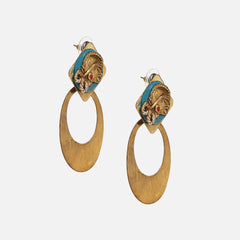 Tribal Dhokra Art Brass Earrings with Bohemian Motif