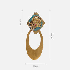 Tribal Dhokra Art Brass Earrings with Bohemian Motif