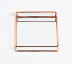 Rose-Gold Stainless Steel & Glass Vanity Tray