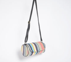 Beachy Woven Cylindrical Sling Bag
