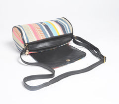 Beachy Woven Cylindrical Sling Bag