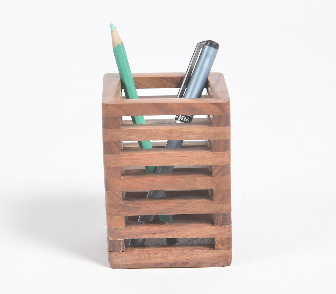 Hand Carved Solid Rosewood Pen Stand