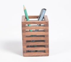 Hand Carved Solid Rosewood Pen Stand