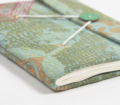 Kantha Embroidered Secret Personal Diary with Button & String Closure