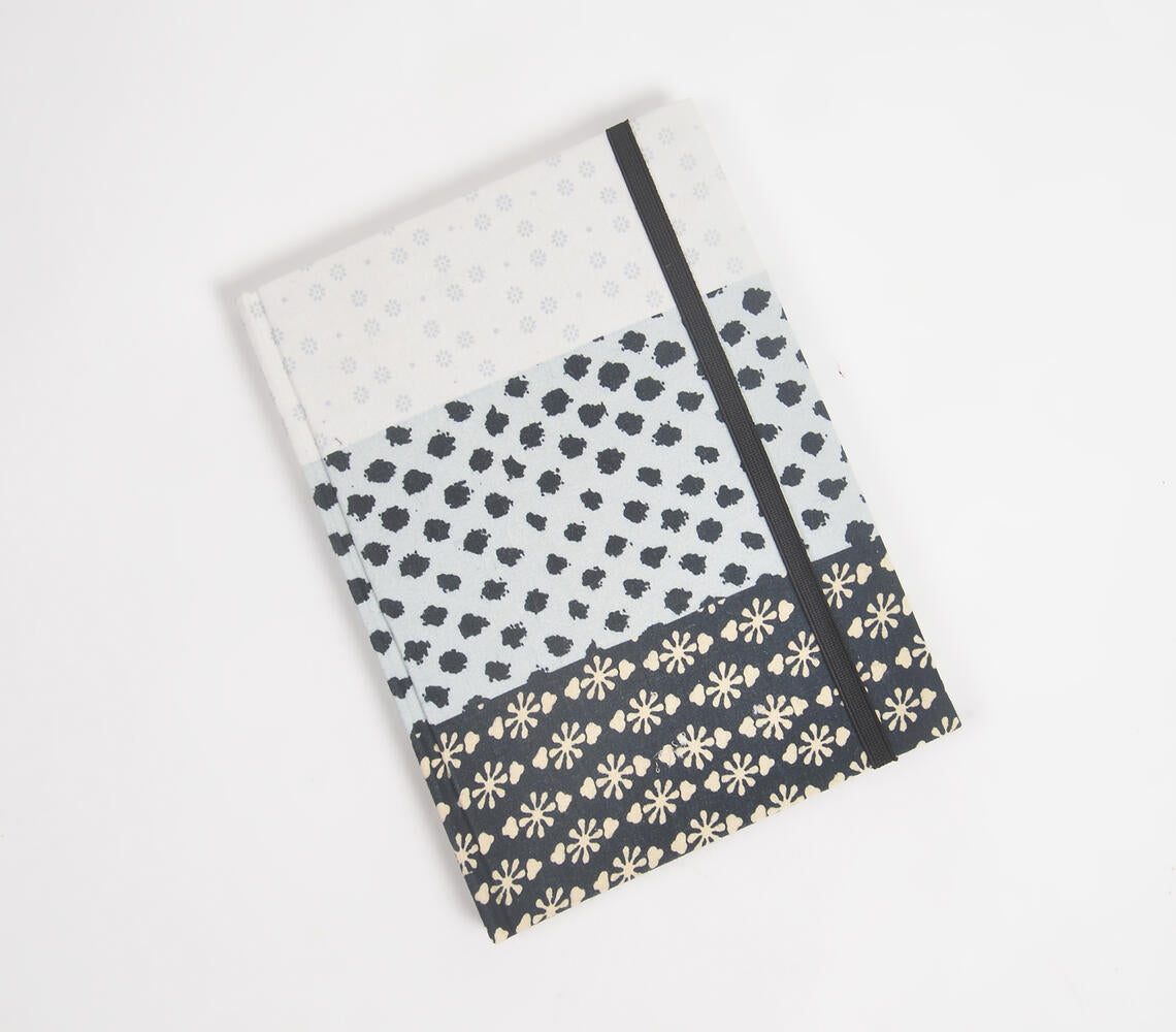 Monotone Printed Patchwork Fabric Diary