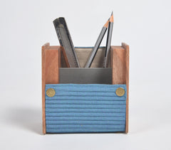 Upcycled DIY Blue Pen Stand