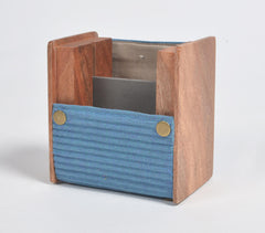 Upcycled DIY Blue Pen Stand