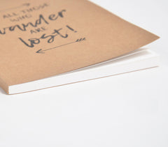 Screen Printed Brown Notebook with Quote Q