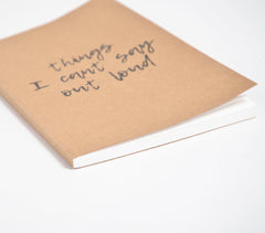 Screen Printed Brown Notebook with Quote
