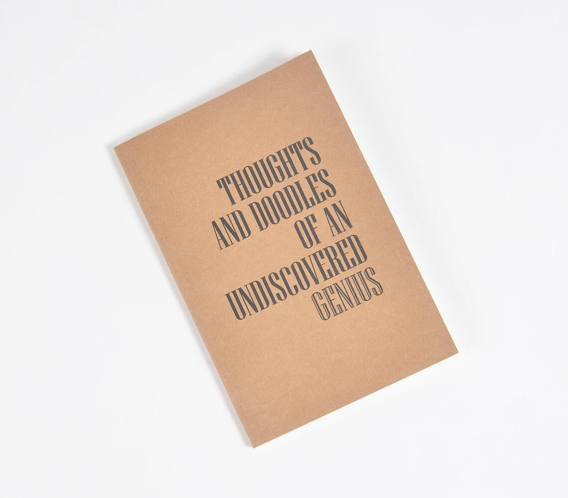 Screen Printed Brown Notebook with Quote Q1