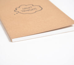 Screen Printed Brown Notebook with Quote