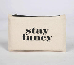 Stay Fancy Cotton Canvas Pouch