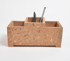 Classic Rectangular Cork Multi-Pen Holder