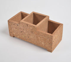 Classic Rectangular Cork Multi-Pen Holder