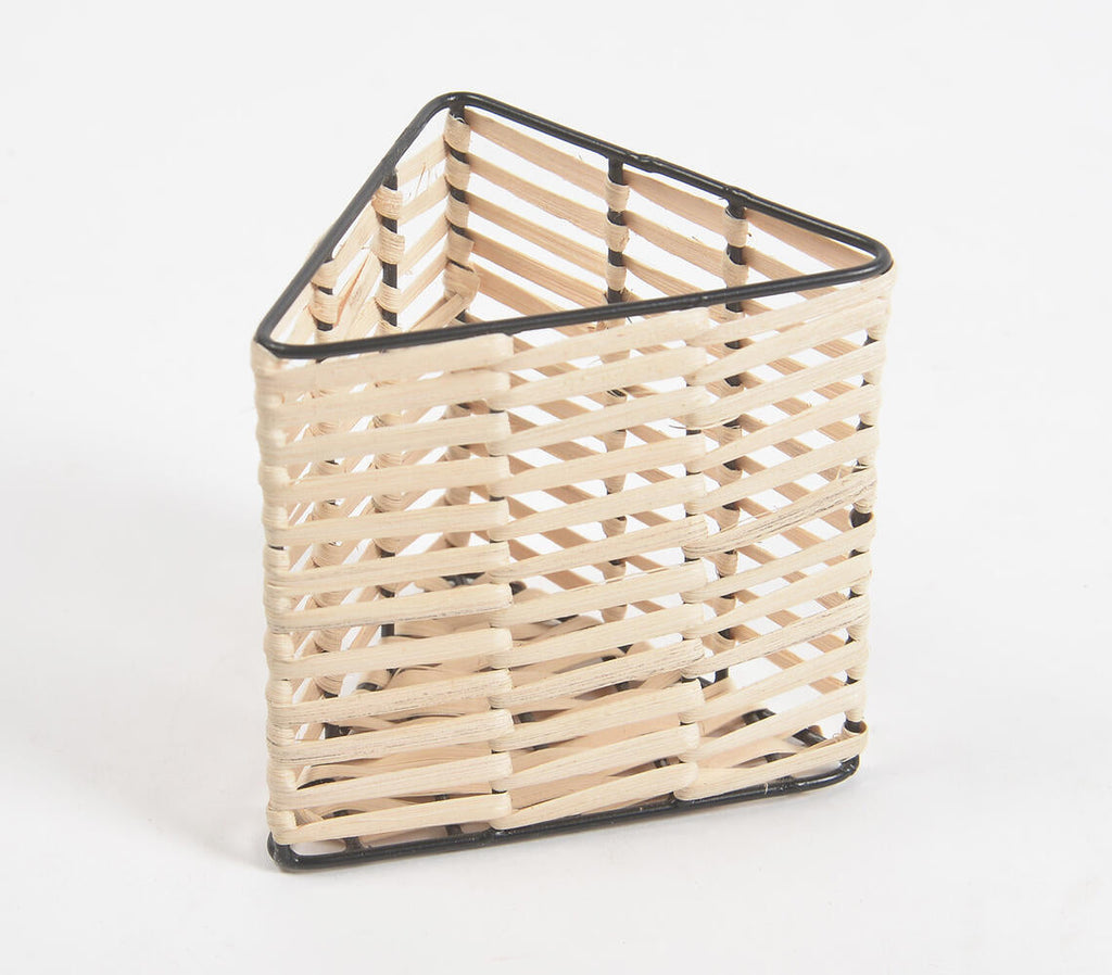 Handwoven Cane & Iron Triangle Pen Stand – Houzz-of-Maya