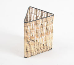 Triangle Handwoven Cane & Iron Pen Stand
