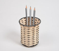 Handmade Cane & Iron Pen Stand
