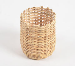 Handwoven Cane Cylindrical Pen Holder