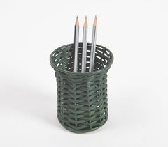 Handwoven Cane & Iron Monotone Pen Stand