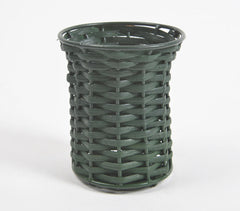 Handwoven Cane & Iron Monotone Pen Stand