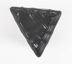 Handwoven Cane & Iron Black Triangle Pen Stand