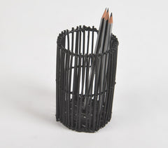Jet Black Cane Eco-Friendly Pen Stand