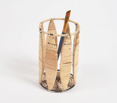 Cane & Iron Leaflets-Cylindrical Pen Stand