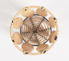 Cane & Iron Leaflets-Cylindrical Pen Stand