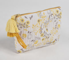 Summer Floral Printed & Quilted Travel Pouch