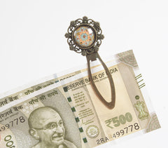 Antique Metal Kashmir Papier Mache Motif Bookmark