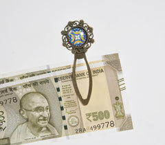 Antique Metal Bombay Stained Glass Motif Bookmark