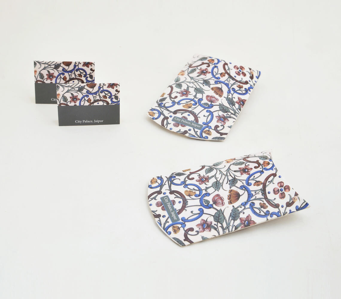 Printed Jaipur Botanical Paper Gift Pouch With 2 Gift Tags