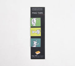 Quirky Cats Green Magnetic Paper Tabs (set of 3)