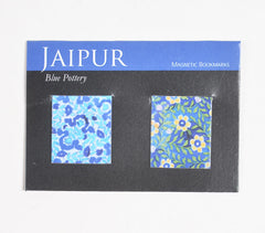 Jaipur Blue Pottery Magnetic Paper Bookmarks (set of 2)